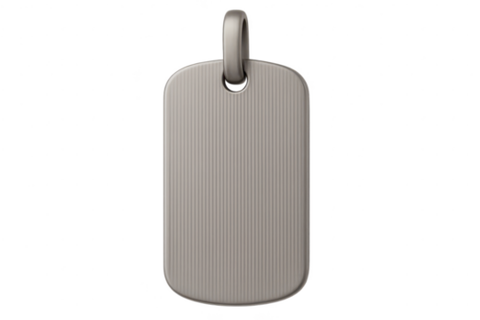 Modern luggage tag with vertical lines isolated on transparent background view
