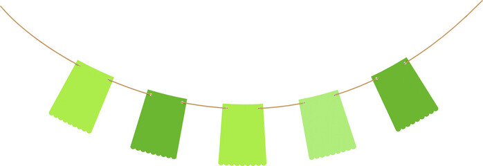 Green Bunting Banner on String