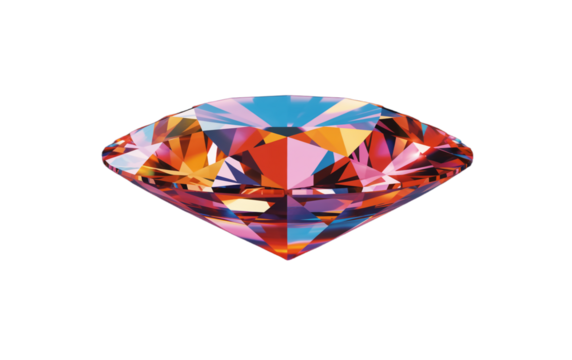 A photorealistic 3D rendering of a large, brilliant-cut diamond, showcasing sparkling facets and luxurious gemstone detail. isolated on a transparent background 