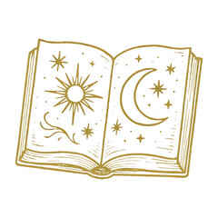 PNG Magical celestial book illustration