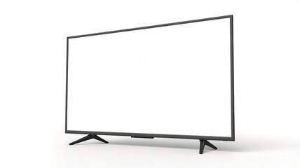 Naklejka premium Blank widescreen TV mockup isolated on white
