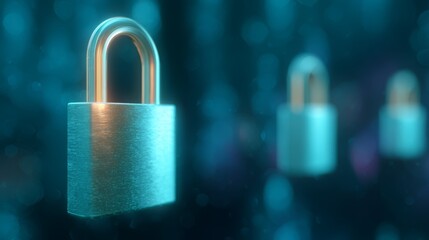 Padlock with blurred background close up shot of padlock its form sharply defined against softly blurred indistinct background.