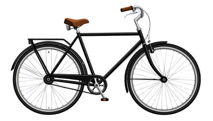 Vintage bicycle isolated on a white background, a sport vehicle for cycling with wheel, pedal, and frame