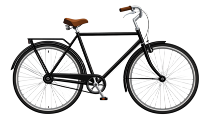 Vintage bicycle isolated on a white background, a sport vehicle for cycling with wheel, pedal, and frame