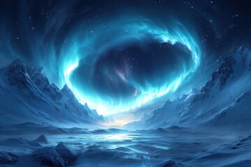 Fototapeta premium Bright light illuminates blue planet.