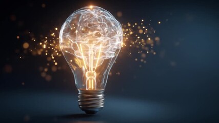 Illuminated brain inside light bulb concept for creative ideas and solutions - Powered by Adobe