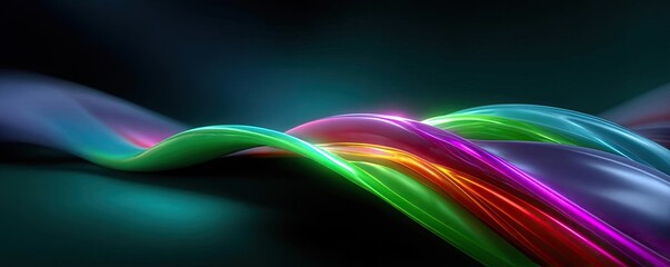Abstract background of neon fiber optic lines concept. Colorful abstract waves create a dynamic visual experience.