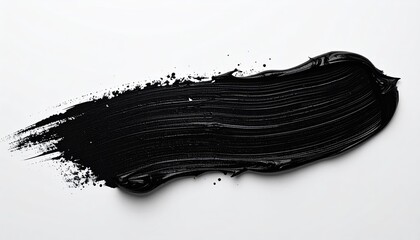 Dark black paint stroke on white background (1)