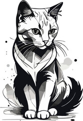 vector illustration of a black cat