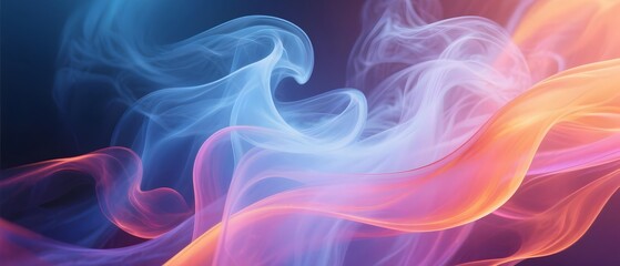 Obraz premium Ethereal Glowing Smoke Abstract Flow Warm and Cool