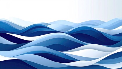 Abstract ocean waves in shades of blue and white