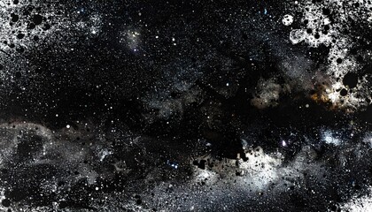 Dark space, speckled with light and dark nebulae