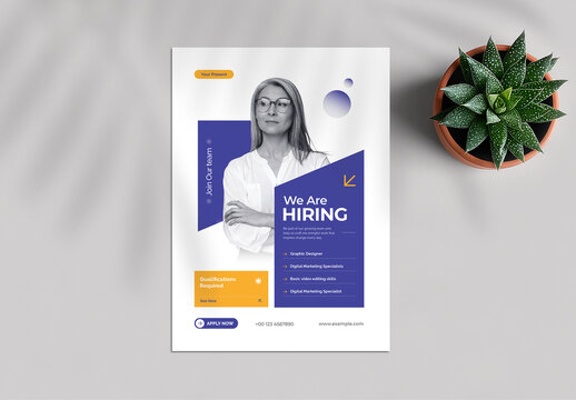 Modern We Are Hiring Job Vacancy Flyer Template