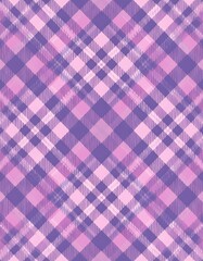 Fototapeta premium Repeating plaid pattern in soft pinks and purples