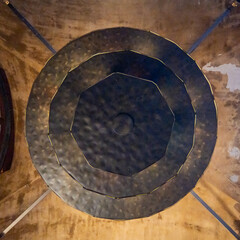 Murano glass chandelier sparkling in Piazza San Marco, Venice