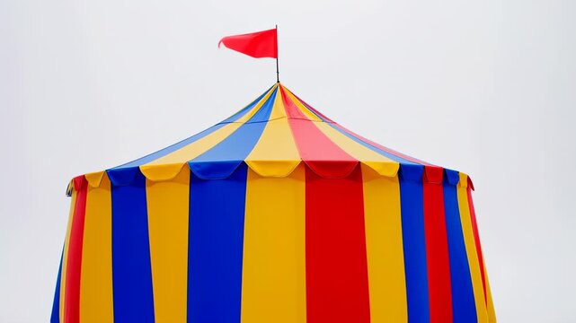 Colorful striped circus tent