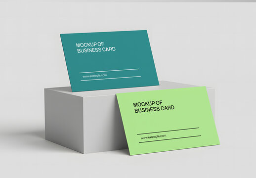 3D View Business Card Mockup