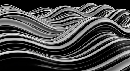 Abstract Black and White Wavy Lines.