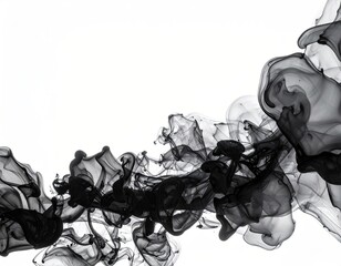 Abstract ink swirls against white background