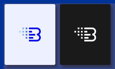 B Letter Graphic Chart Abstract Logo