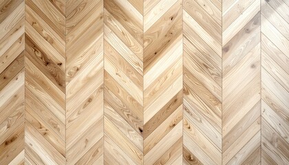 Light beige wooden herringbone flooring