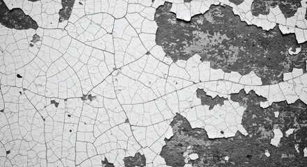 Cracked White Abstract Texture of Time with Decay, and and Weathered Beauty.
