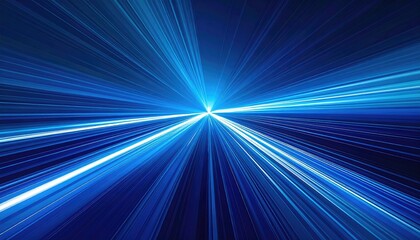 Abstract blue light streaks radiating outward