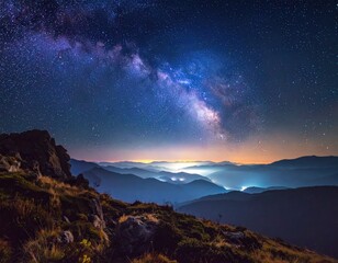 Mountaintop Milky Way panorama