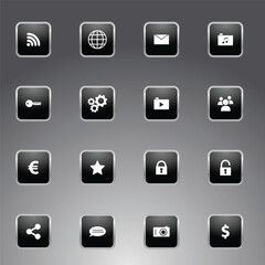 black and white web icons