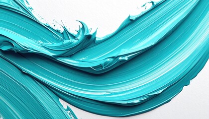 Teal paint strokes on white background