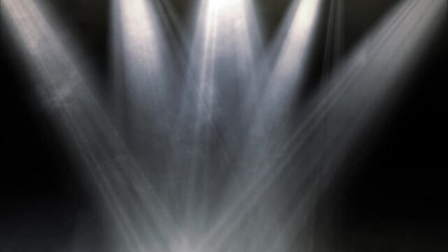 Dramatic Moving Spotlight in Dark Stage Background
