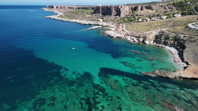 Turquoise Water, White Sand Beach, Sicily Waves
