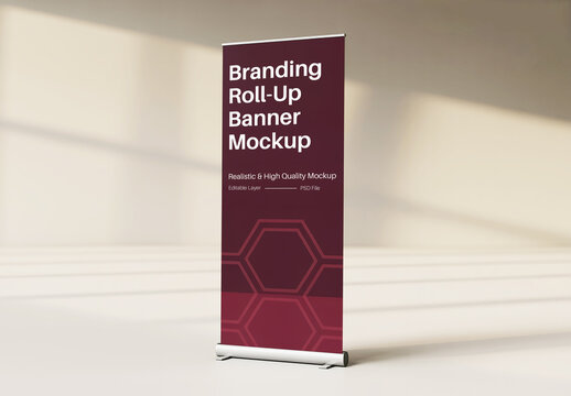 Modern Branding Roll Up Banner Mockup for Events