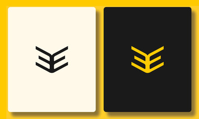 Double E Letter Wings Monogram Logo
