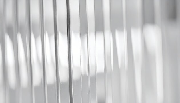 Abstract monochrome image of many vertical, reflective, slightly blurred rectangular shapes