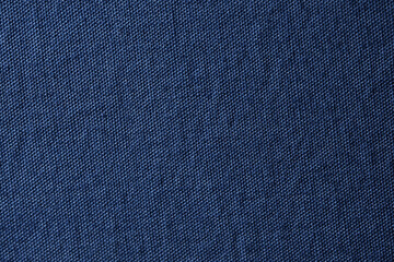 Blue Cotton Fabric Close-Up Showing Plain Weave Texture