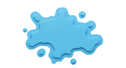 Isolated blue paint splash with shadow effect, modern stylish abstract form decoration