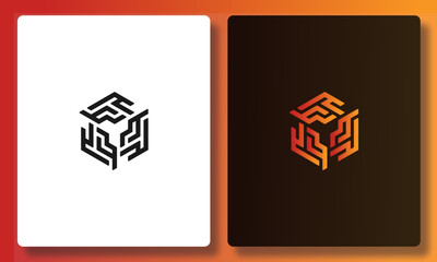 Abstract Geometric Cube Logo