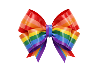Vibrant Rainbow Ribbon Bow: Perfect for Pride Celebrations