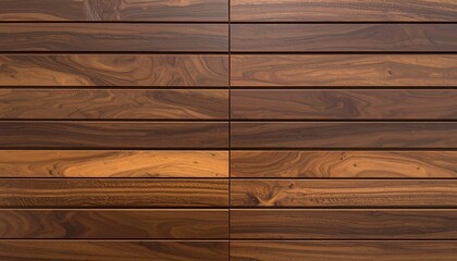 Horizontal wood planks in rich brown tones