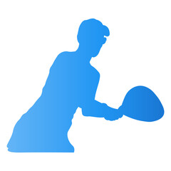 Silhouette of Woman Playing Padel Tennis. Vector Gradient Illustration