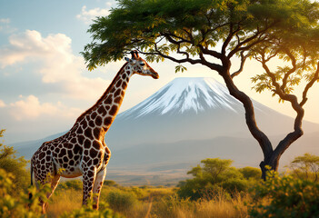 giraffe in the savannah