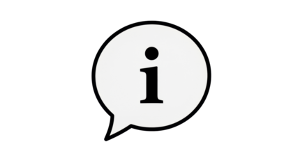 Isolated information icon in talk bubble for website, ui design, mobile app, and graphic design