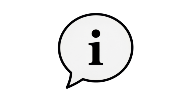 Isolated information icon in talk bubble for website, ui design, mobile app, and graphic design