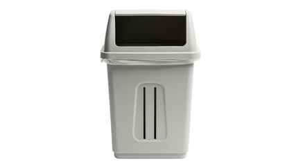 Isolated office trash can, bin, container for recycling or trash collection, with plastic bag