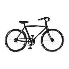 Fototapeta premium PNG Minimalist black bicycle illustration.