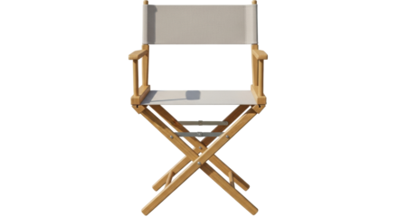 Isolated director's chair, wooden frame with canvas seat and back, folding, outdoor furniture