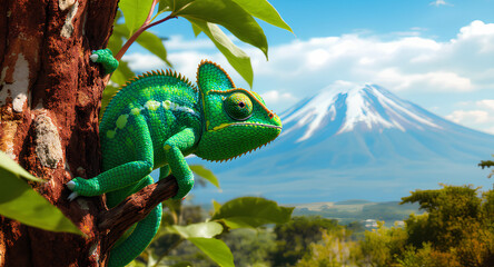 chameleon on a branch
