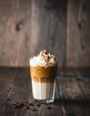 Cozy Autumn Pumpkin Spice Latte on Rustic Countertop – Warm Fall Coffee Drink Photography