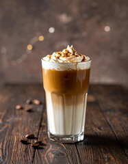 Cozy Autumn Pumpkin Spice Latte on Rustic Countertop – Warm Fall Coffee Drink Photography